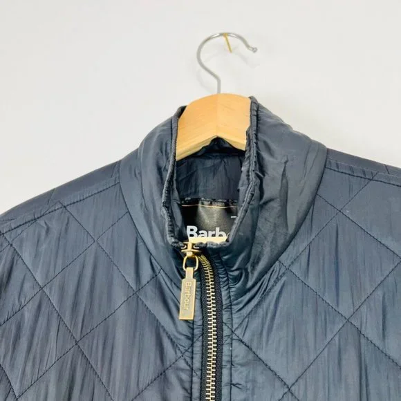 Barbour Vintage Navy Quilted Utility Style Pocket Sleeveless Jacket UK S - Picture 3 of 9